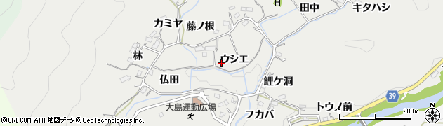 愛知県豊田市東大島町周辺の地図