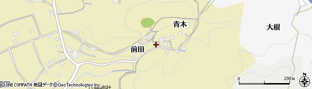 愛知県豊田市手呂町前田周辺の地図