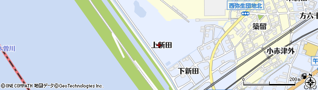 愛知県弥富市小島町（上新田）周辺の地図