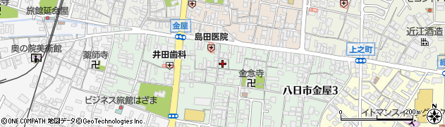 滋賀県東近江市八日市金屋2丁目周辺の地図