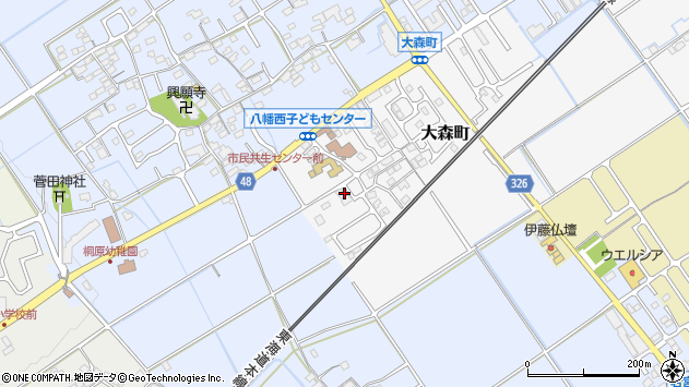 〒523-0042 滋賀県近江八幡市大森町の地図