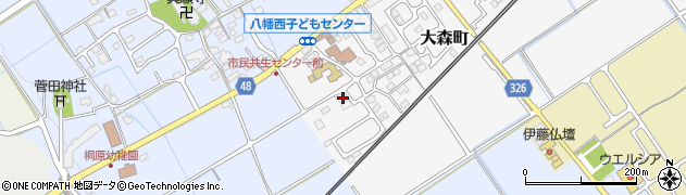 滋賀県近江八幡市大森町周辺の地図