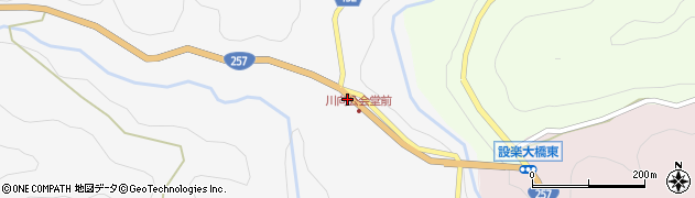 愛知県設楽町（北設楽郡）川向（大栗）周辺の地図