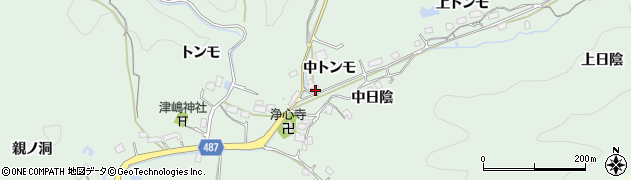 愛知県豊田市山中町中トンモ周辺の地図
