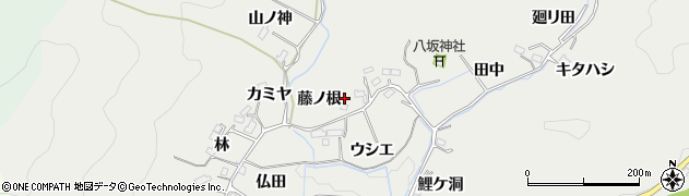 愛知県豊田市東大島町（藤ノ根）周辺の地図