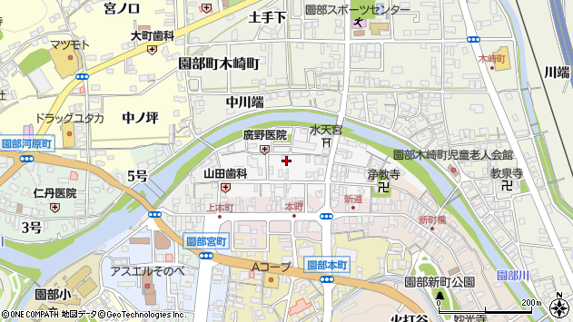 〒622-0017 京都府南丹市園部町若松町の地図