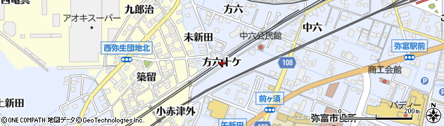 愛知県弥富市鯏浦町（方六十ケ）周辺の地図
