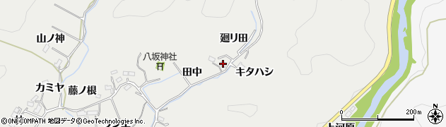 愛知県豊田市東大島町田中周辺の地図