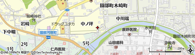 京都府南丹市園部町上木崎町（中ノ坪）周辺の地図