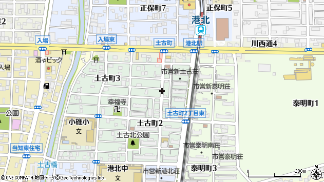 〒455-0068 愛知県名古屋市港区土古町の地図