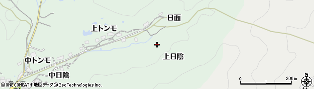 愛知県豊田市山中町上日陰周辺の地図