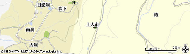 愛知県豊田市上高町（上大市）周辺の地図