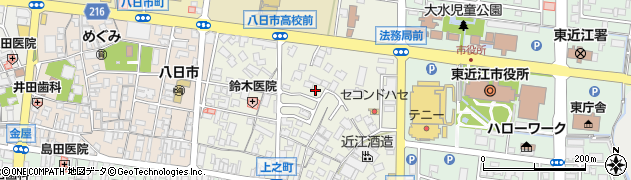 滋賀県東近江市八日市上之町周辺の地図