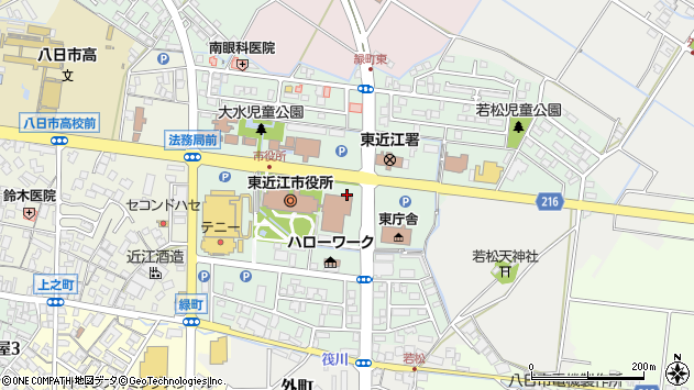 〒527-0023 滋賀県東近江市八日市緑町の地図