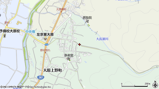 〒601-1244 京都府京都市左京区大原上野町の地図