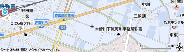 愛知県弥富市鯏浦町東前新田周辺の地図