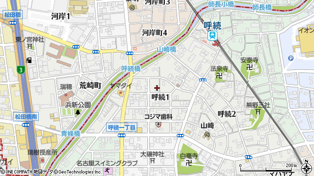 〒457-0014 愛知県名古屋市南区呼続の地図