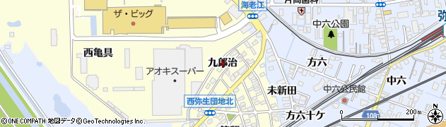 愛知県弥富市五明町九郎治周辺の地図