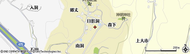 愛知県豊田市小呂町（日影洞）周辺の地図