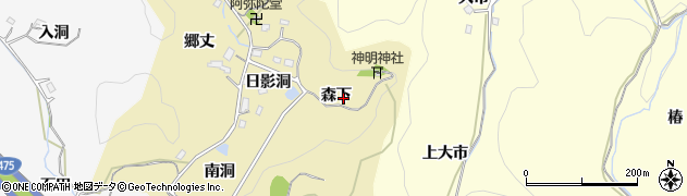 愛知県豊田市小呂町（森下）周辺の地図