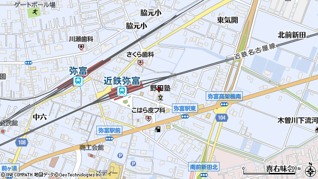 〒498-0026 愛知県弥富市鯏浦町西前新田の地図