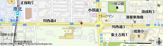 愛知県名古屋市港区川西通4丁目周辺の地図