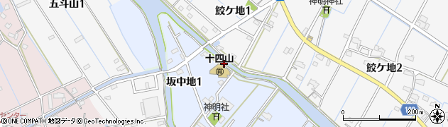 愛知県弥富市坂中地町宮西周辺の地図