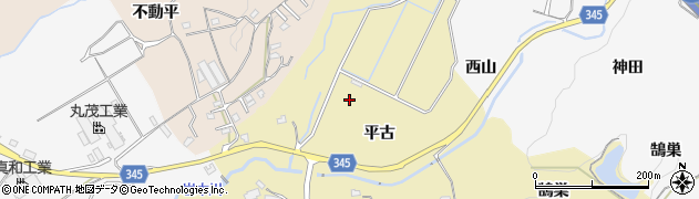愛知県豊田市手呂町（平古）周辺の地図