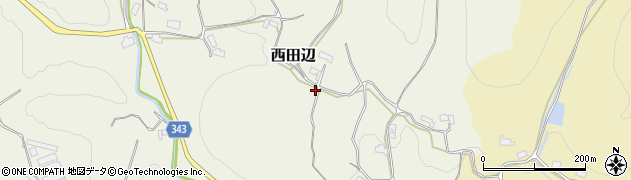 岡山県津山市西田辺周辺の地図