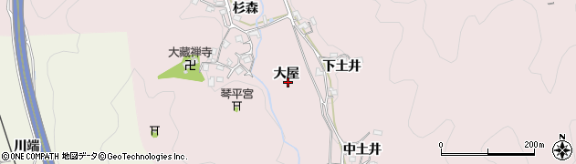 京都府南丹市園部町曽我谷周辺の地図