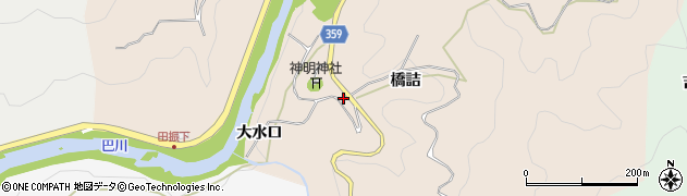愛知県豊田市田振町（橋詰）周辺の地図