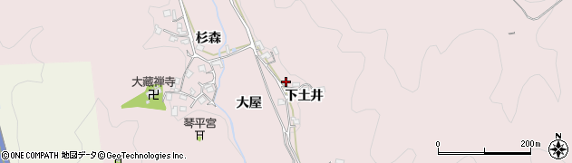 京都府南丹市園部町曽我谷（下土井）周辺の地図