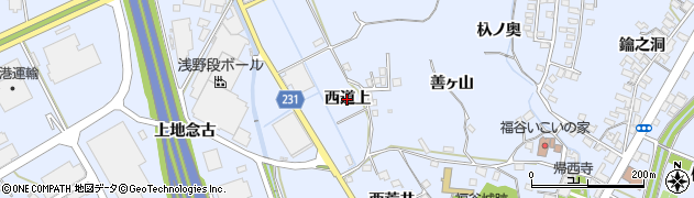 愛知県みよし市福谷町（西道上）周辺の地図