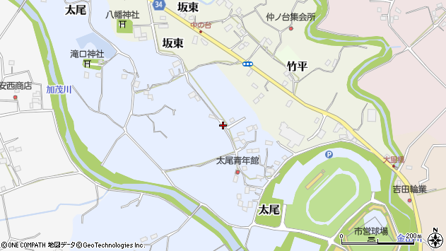 〒296-0014 千葉県鴨川市太尾の地図