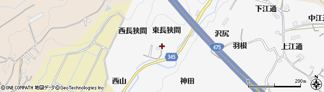 愛知県豊田市滝見町（東長狭間）周辺の地図