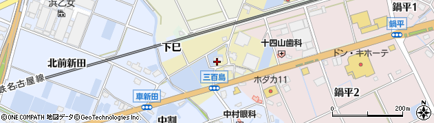 愛知県弥富市三百島周辺の地図