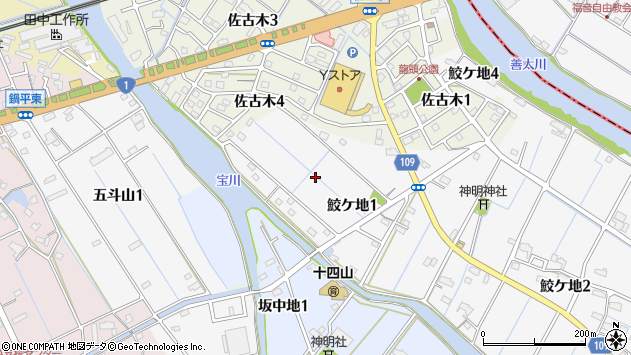 〒490-1415 愛知県弥富市鮫ケ地の地図