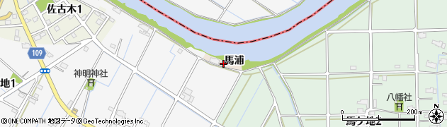 愛知県弥富市善太町馬浦周辺の地図