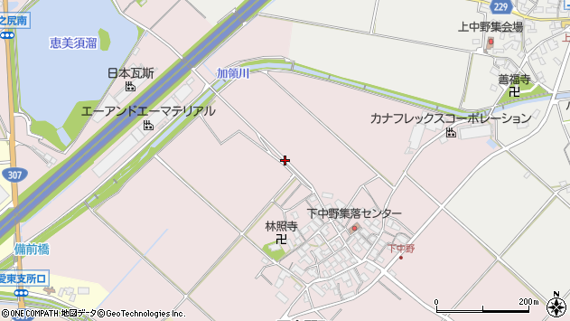 〒527-0157 滋賀県東近江市下中野町の地図