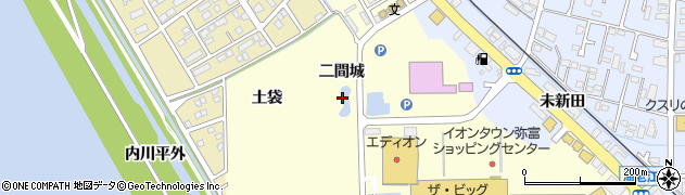愛知県弥富市五明町二間城周辺の地図