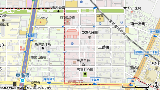 〒456-0057 愛知県名古屋市熱田区五番町の地図