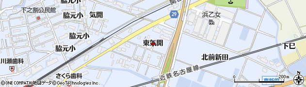 愛知県弥富市鯏浦町（東気開）周辺の地図