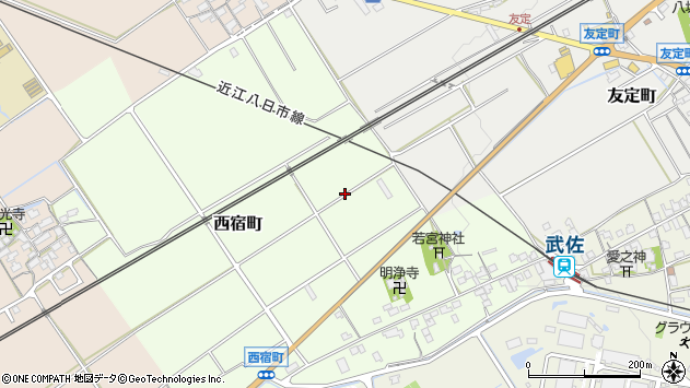 〒523-0014 滋賀県近江八幡市西宿町の地図