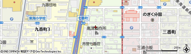 愛知県名古屋市港区七番町周辺の地図