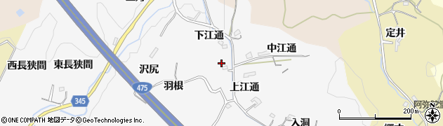 愛知県豊田市滝見町（下江通）周辺の地図