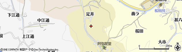 愛知県豊田市小呂町定井周辺の地図