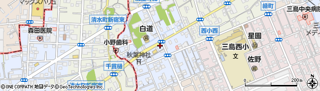 静岡県三島市加屋町周辺の地図