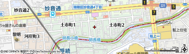 愛知県名古屋市瑞穂区土市町周辺の地図