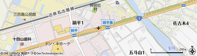 愛知県弥富市六條町堤割周辺の地図