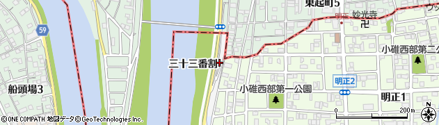 愛知県名古屋市港区小碓町（三十三番割）周辺の地図